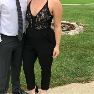 Black/Tan lace jumpsuit
